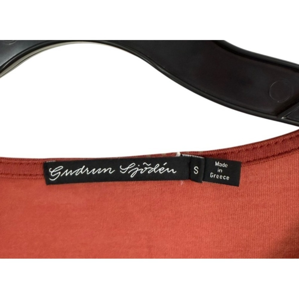 Gudrun Sjödén Tunic Top Small Orange Modal Long Sleeves Casual Comfy Pockets - Picture 3 of 4